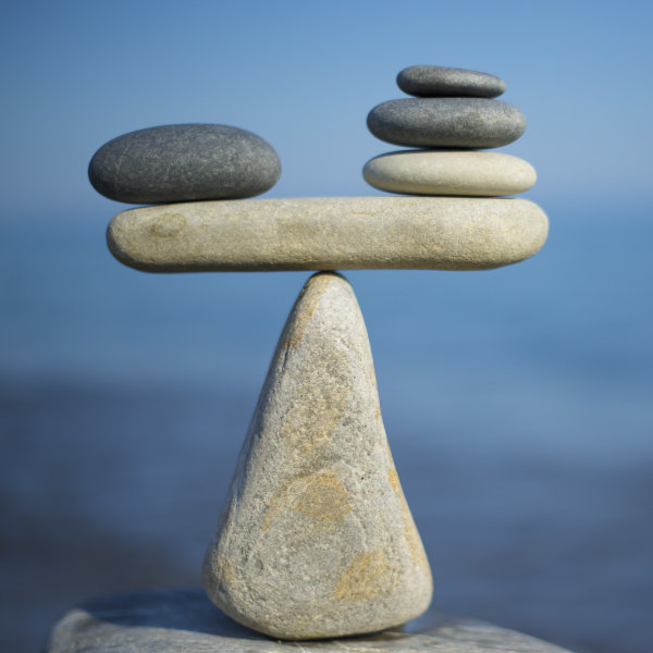 Rocks stacked and balancing