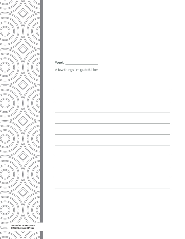 Cirlces style- Gratitude Journaling Page Free Printable
