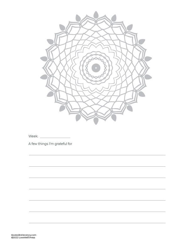 Mandala style- Gratitude Journaling Page Free Printable