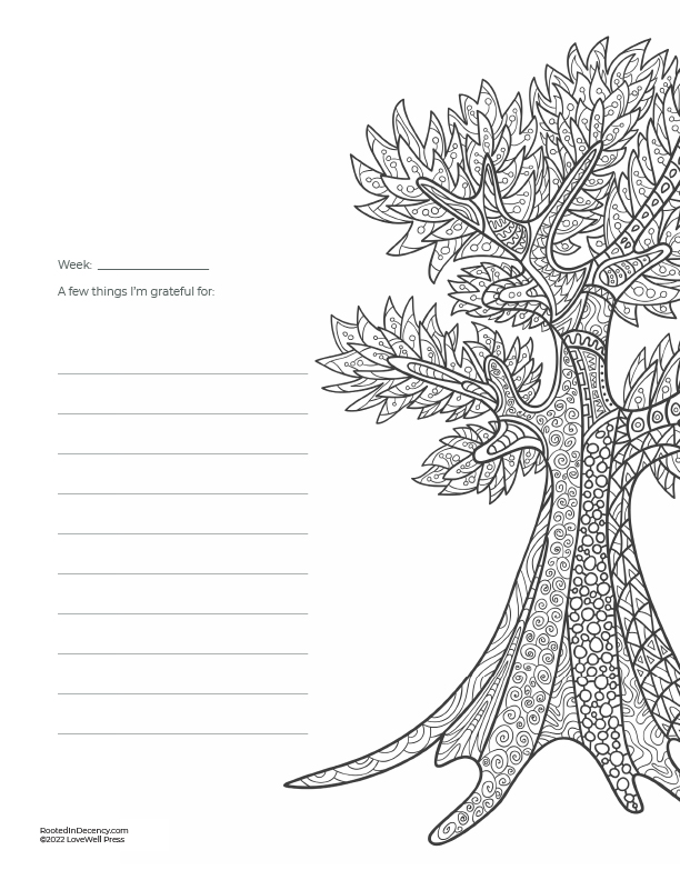 Tree style- Gratitude Journaling Page Free Printable